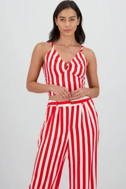 Shasa V Neck Striped Top