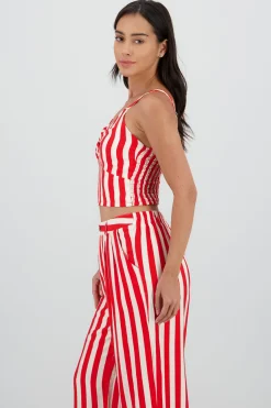 Shasa V Neck Striped Top