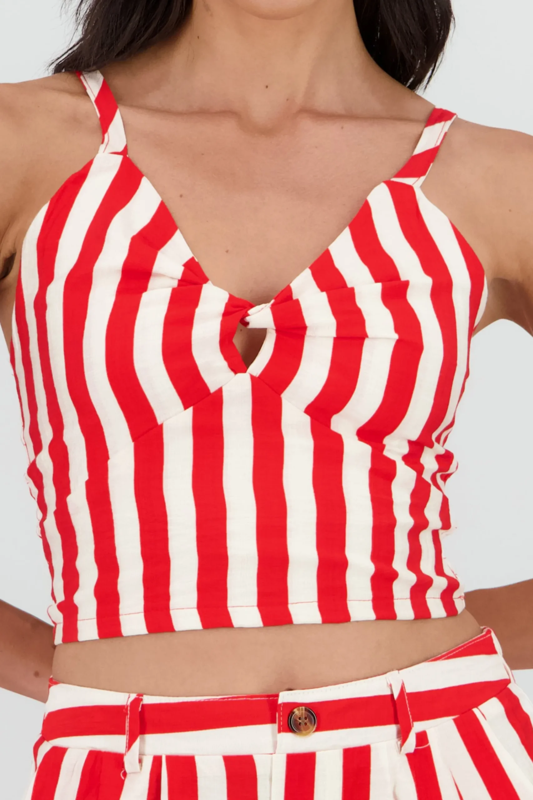 Shasa V Neck Striped Top