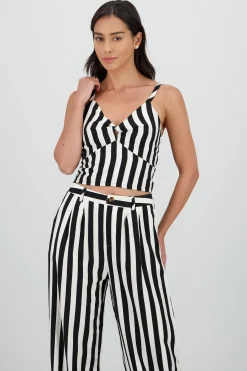 Shasa V Neck Striped Top