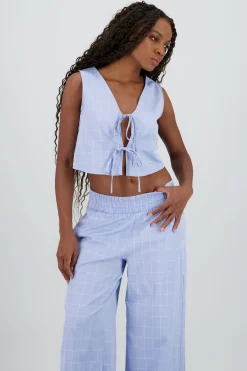 Shasa V Neck Vest with Bow Details