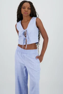 Shasa V Neck Vest with Bow Details