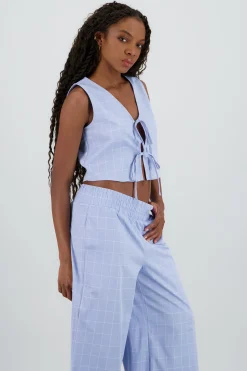 Shasa V Neck Vest with Bow Details