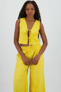 Shasa V Neck Vest with Bow Details