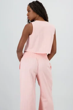 Shasa V Neck Vest with Bow Details