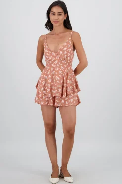 Shasa V Neckline Mini Dress with Ruffle Detail
