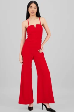 Shasa V-Cut Flare Jumpsuit