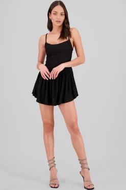 Shasa Velvet Sparkly Mini Dress