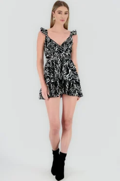 Shasa V-Neck and Straps Mini Dress