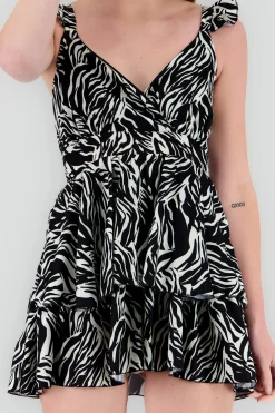 Shasa V-Neck and Straps Mini Dress