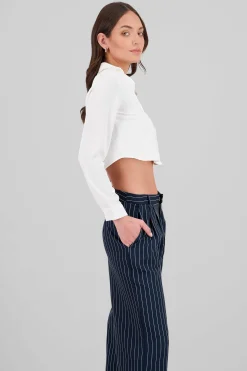 Shasa VNeck Long Sleeve ButtonUp Blouse