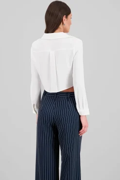 Shasa VNeck Long Sleeve ButtonUp Blouse