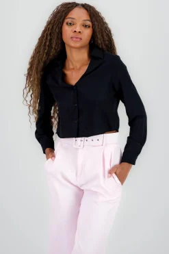 Shasa VNeck Long Sleeve ButtonUp Blouse