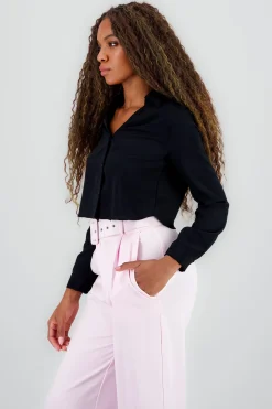 Shasa VNeck Long Sleeve ButtonUp Blouse