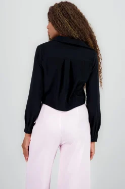 Shasa VNeck Long Sleeve ButtonUp Blouse