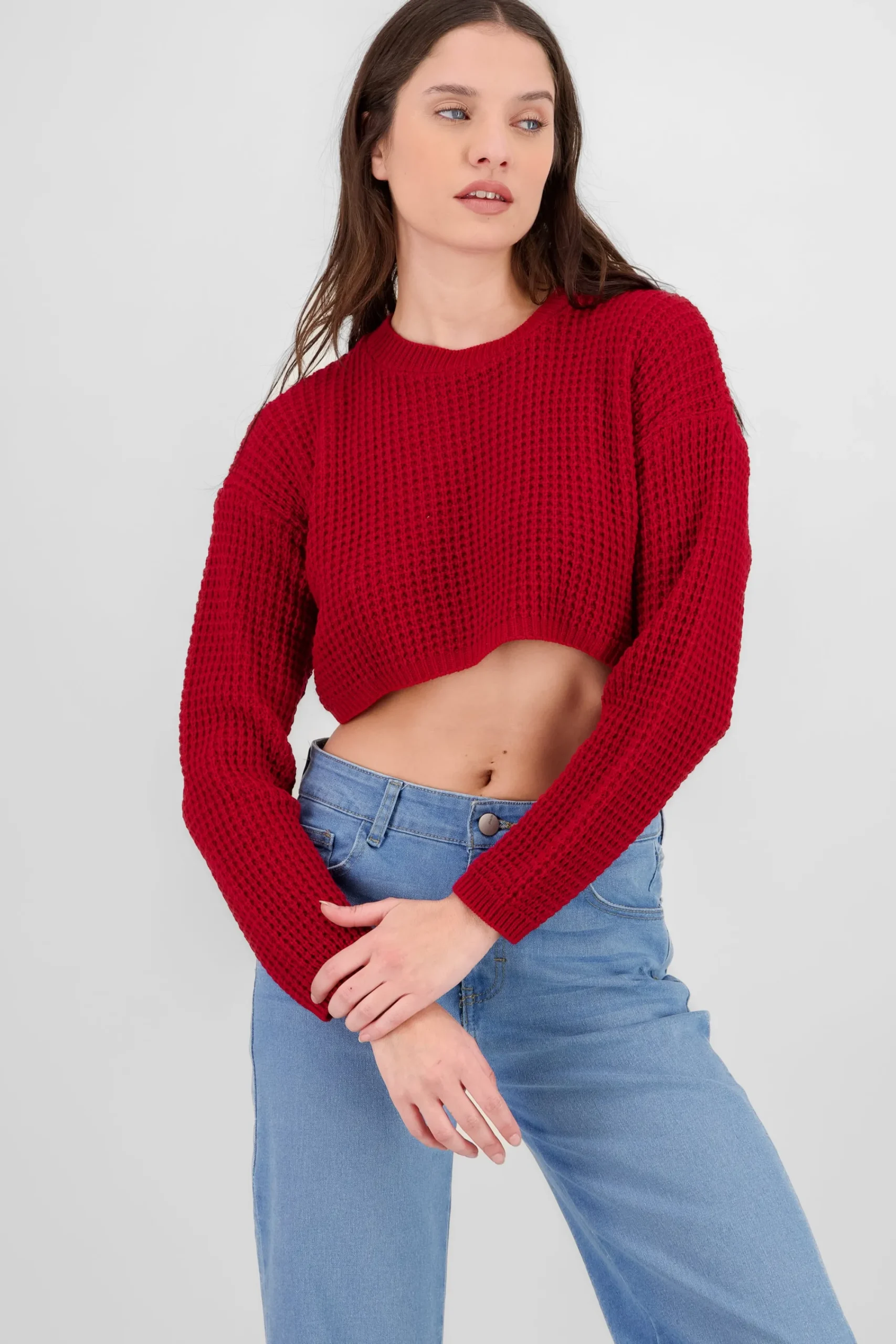 Shasa Wide Cropped Knit Sweater