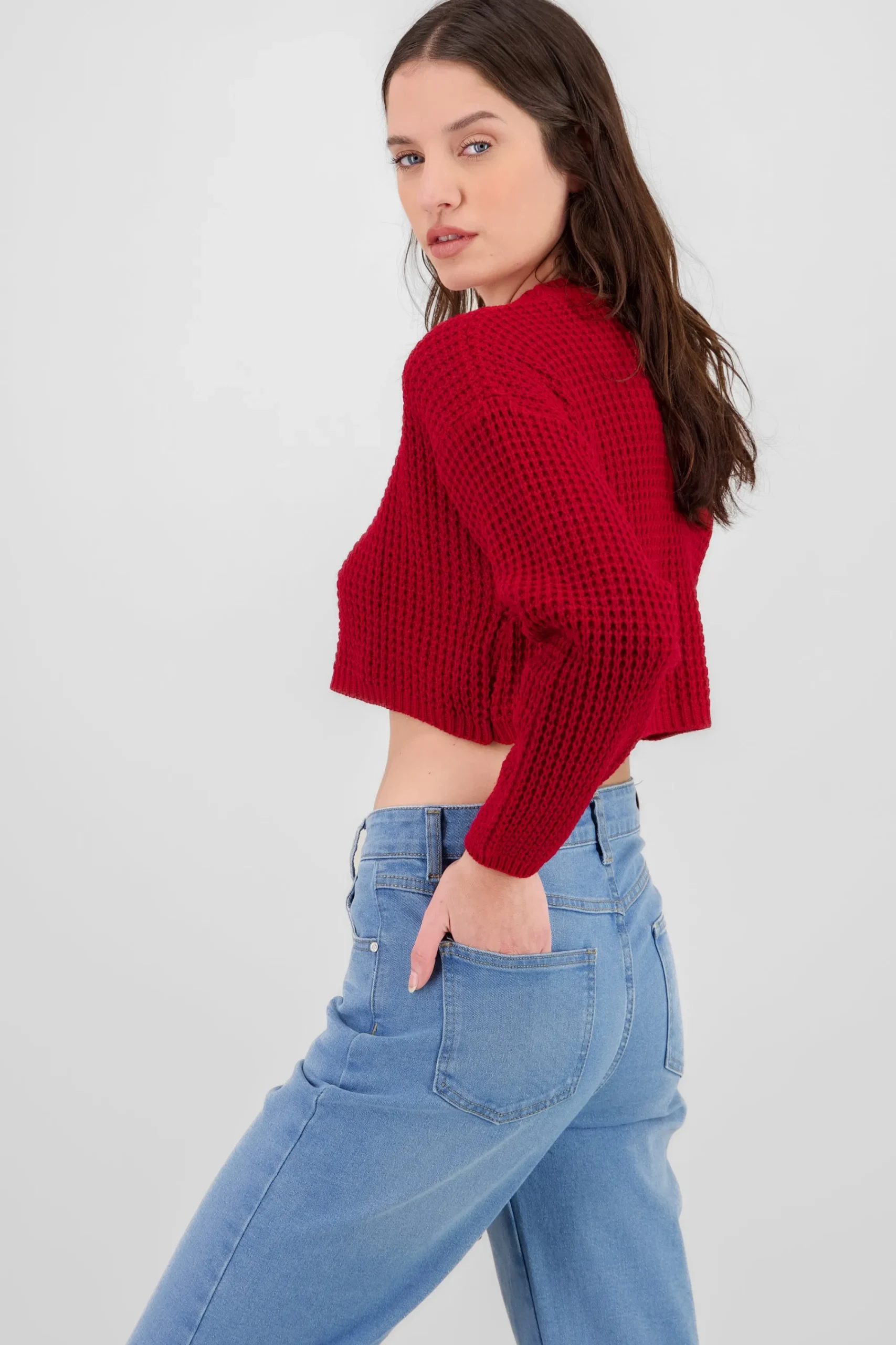 Shasa Wide Cropped Knit Sweater