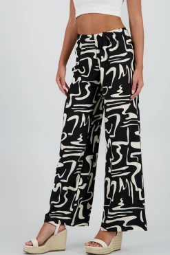 Shasa Wide Leg Abstract Print Pants