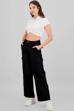 Shasa Wide Leg Cargo Jeans