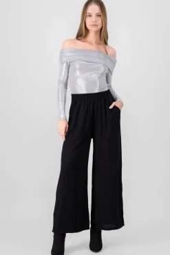 Shasa Wide Leg Elastic Waistband Pants