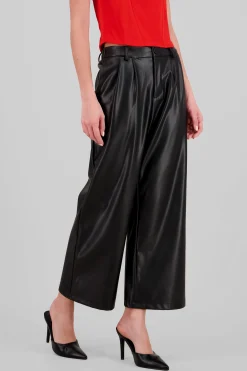 Shasa Wide Leg Faux Leather Pants