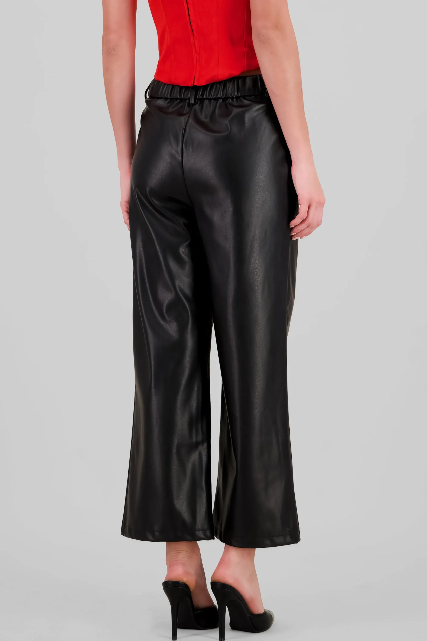 Shasa Wide Leg Faux Leather Pants