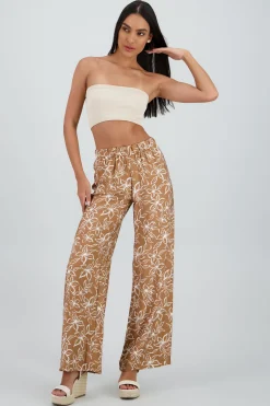 Shasa Wide Leg Floral Print Pants
