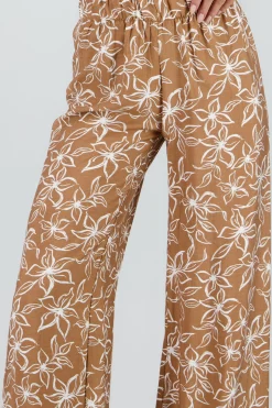 Shasa Wide Leg Floral Print Pants