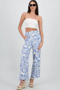 Shasa Wide Leg Floral Print Pants