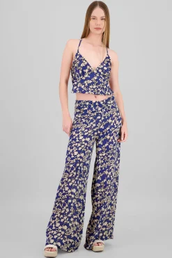 Shasa Wide Leg Floral Printed Pants