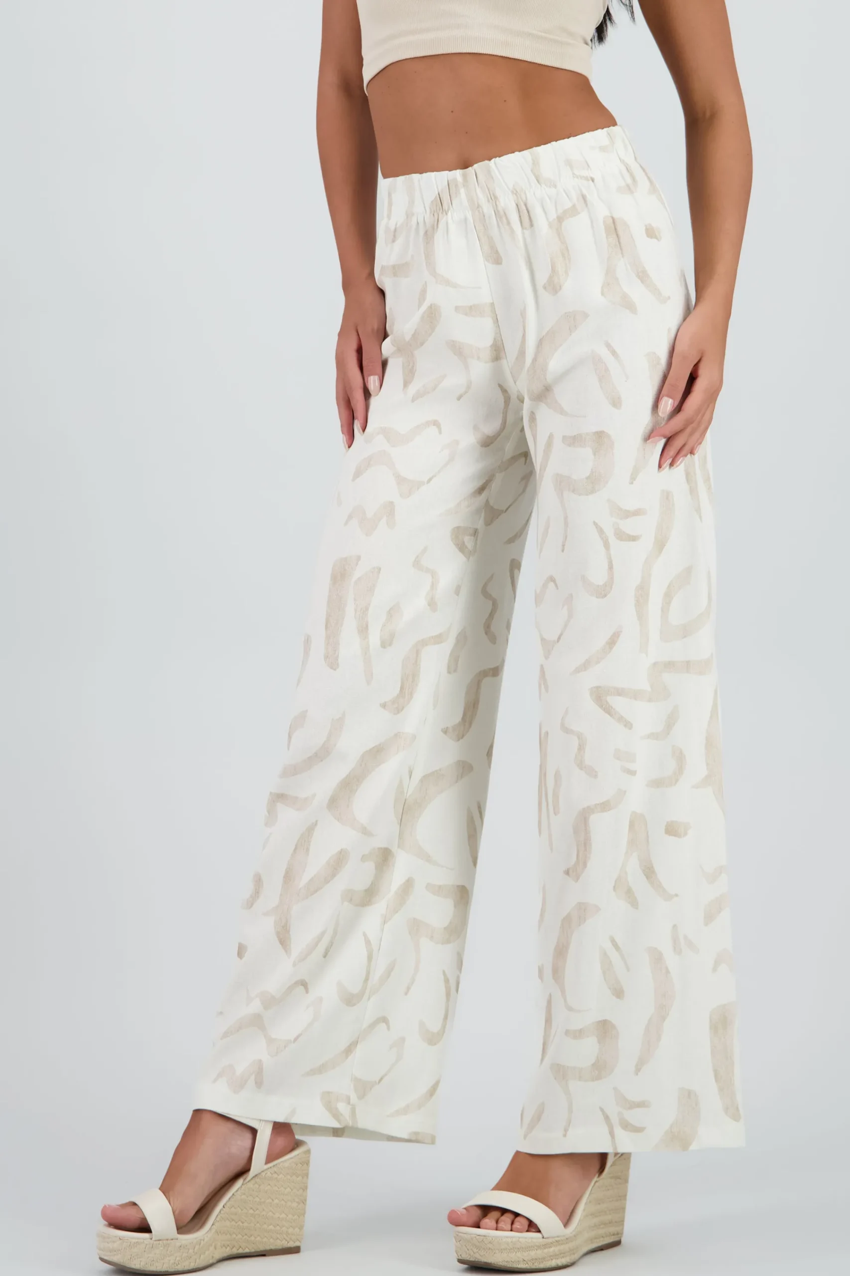 Shasa Wide Leg Geometric Print Pants