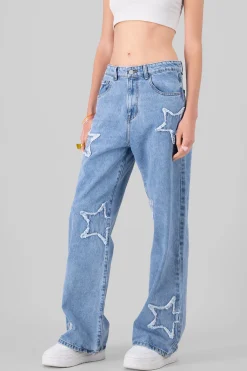 Shasa Wide Leg Jeans With Stars