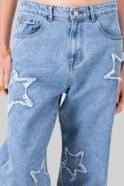 Shasa Wide Leg Jeans With Stars