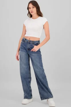 Shasa Wide Leg Jeans with Studs