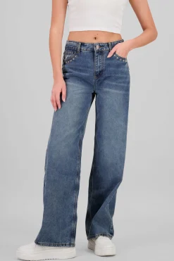 Shasa Wide Leg Jeans with Studs