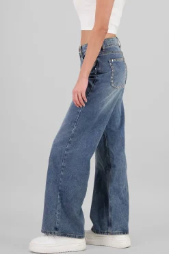 Shasa Wide Leg Jeans with Studs
