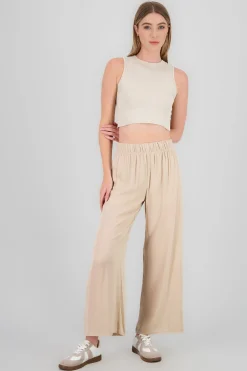 Shasa Wide leg pant with elastic wasitband