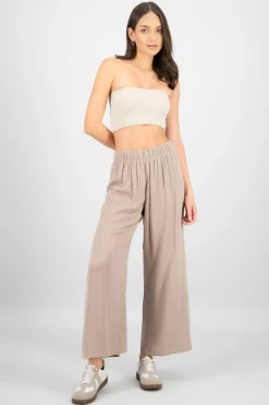 Shasa Wide leg pant with elastic wasitband