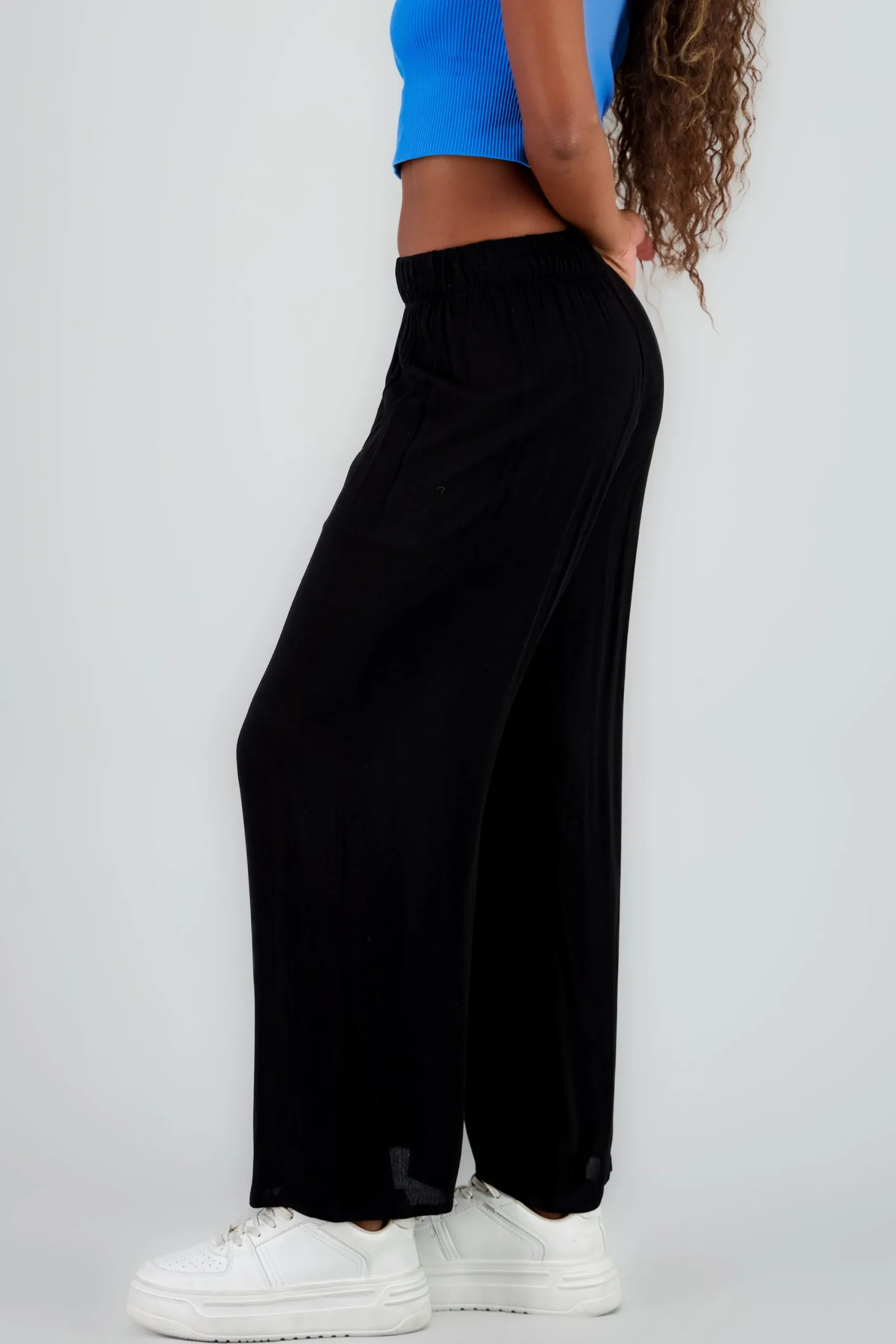 Shasa Wide leg pant with elastic wasitband