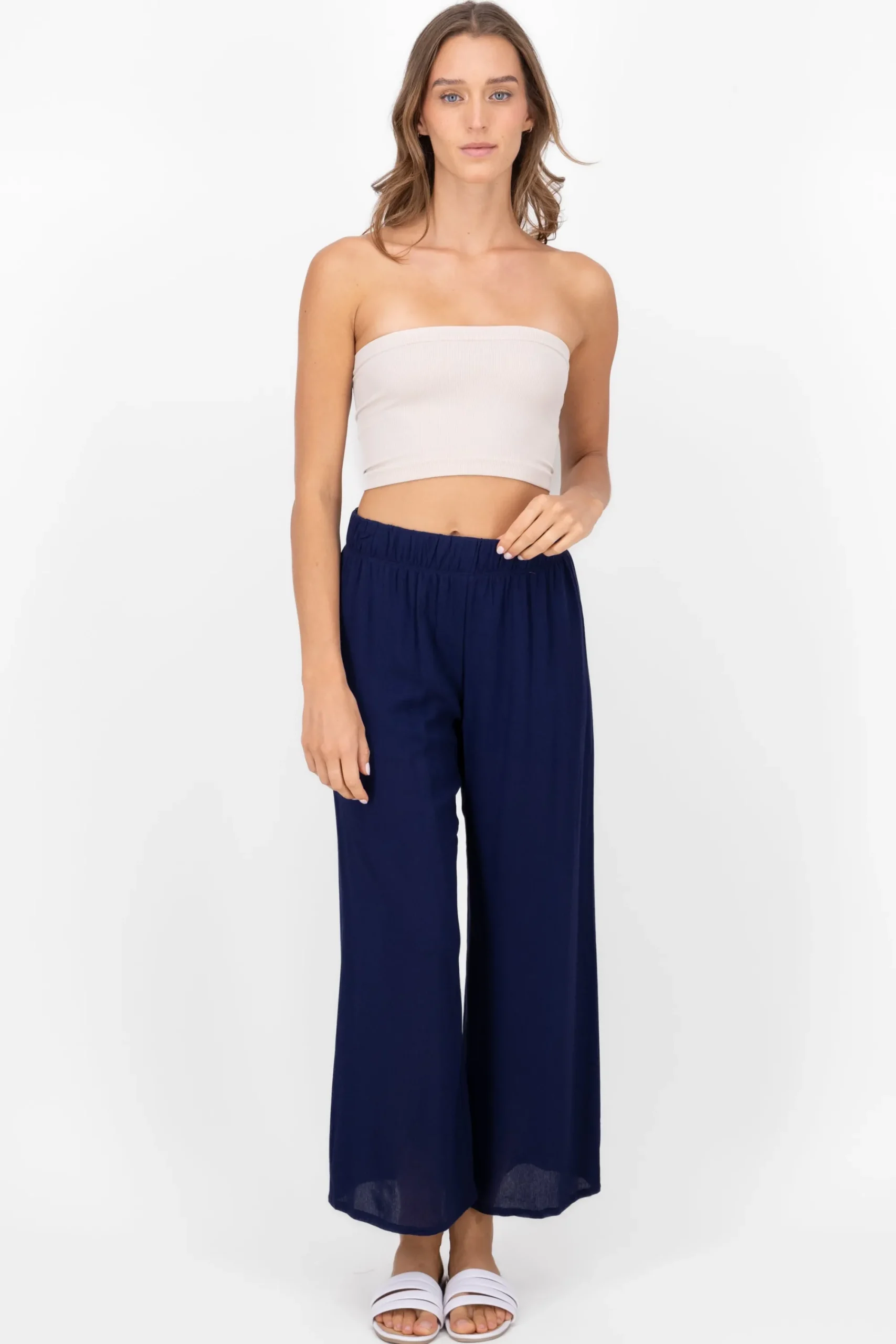 Shasa Wide leg pant with elastic wasitband