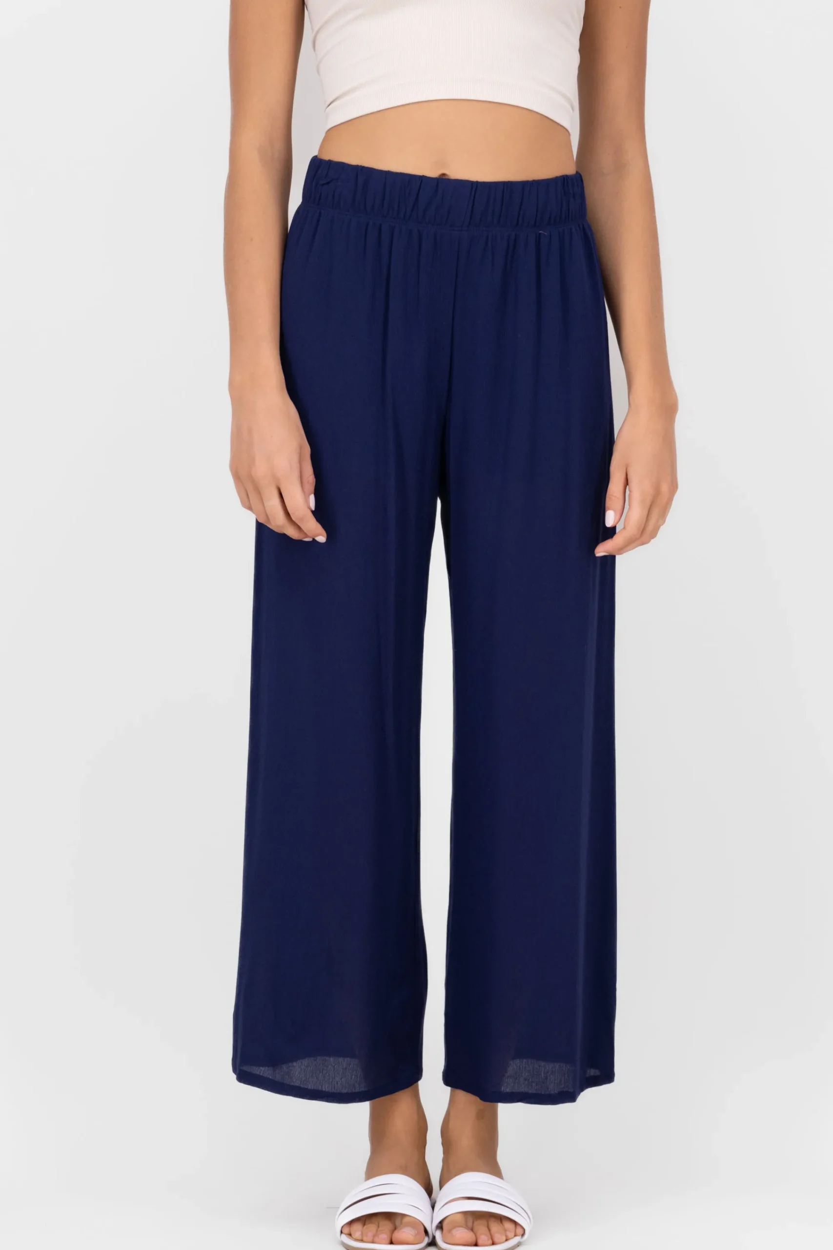 Shasa Wide leg pant with elastic wasitband