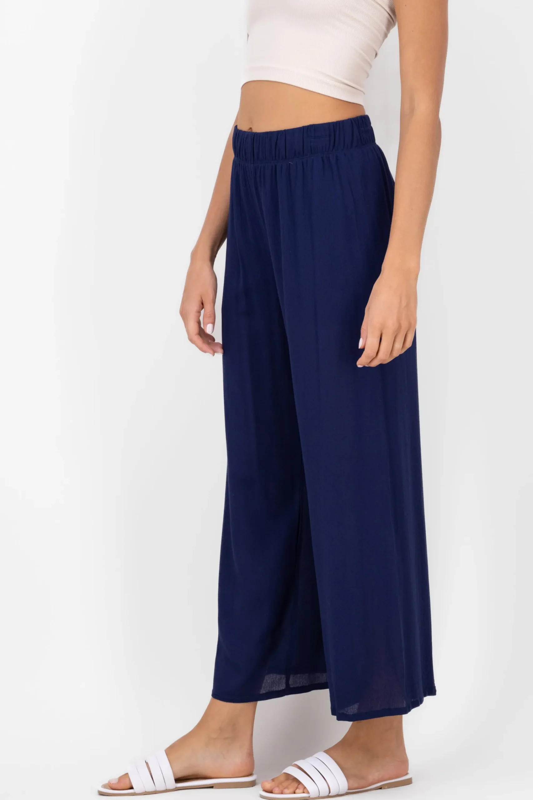 Shasa Wide leg pant with elastic wasitband
