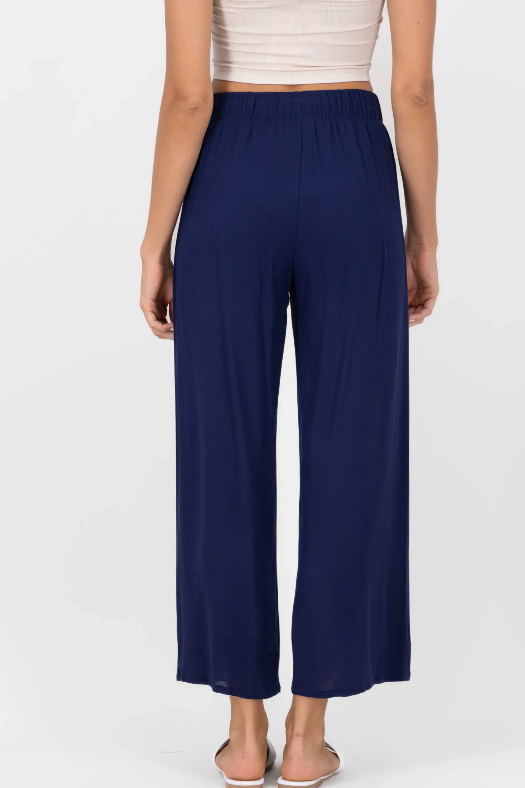 Shasa Wide leg pant with elastic wasitband