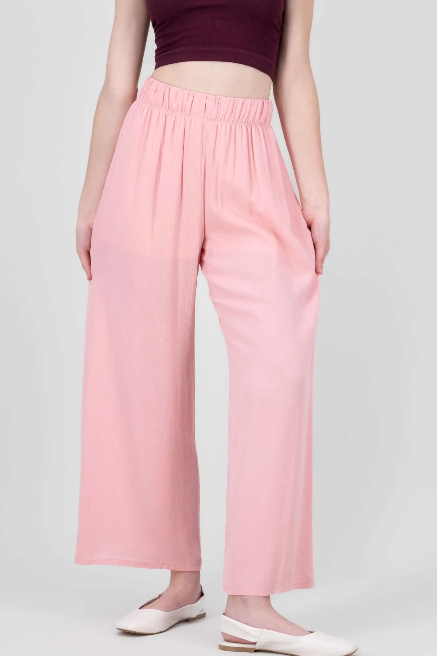 Shasa Wide leg pant with elastic wasitband