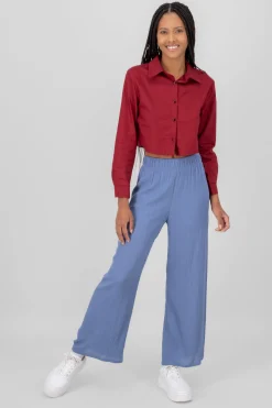 Shasa Wide leg pant with elastic wasitband