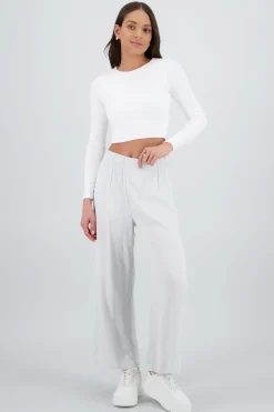 Shasa Wide leg pant with elastic wasitband