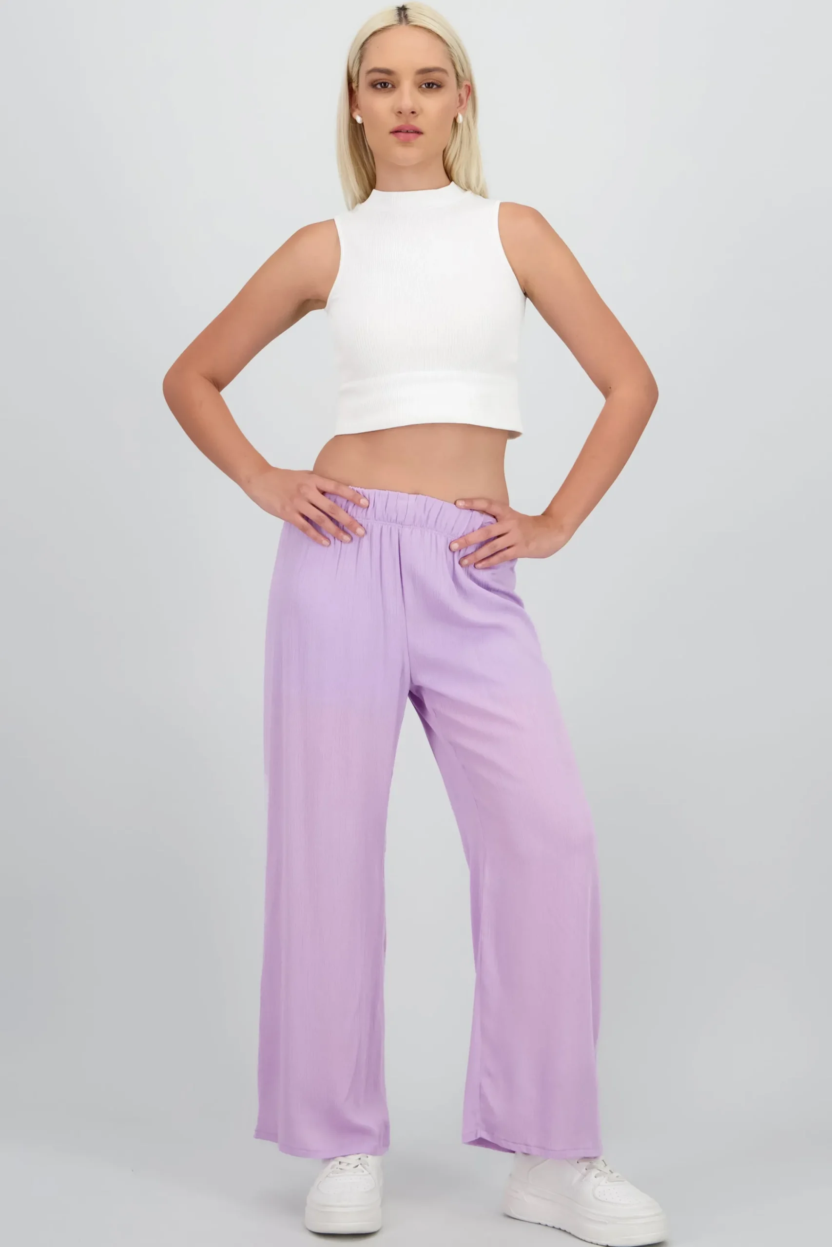 Shasa Wide leg pant with elastic wasitband