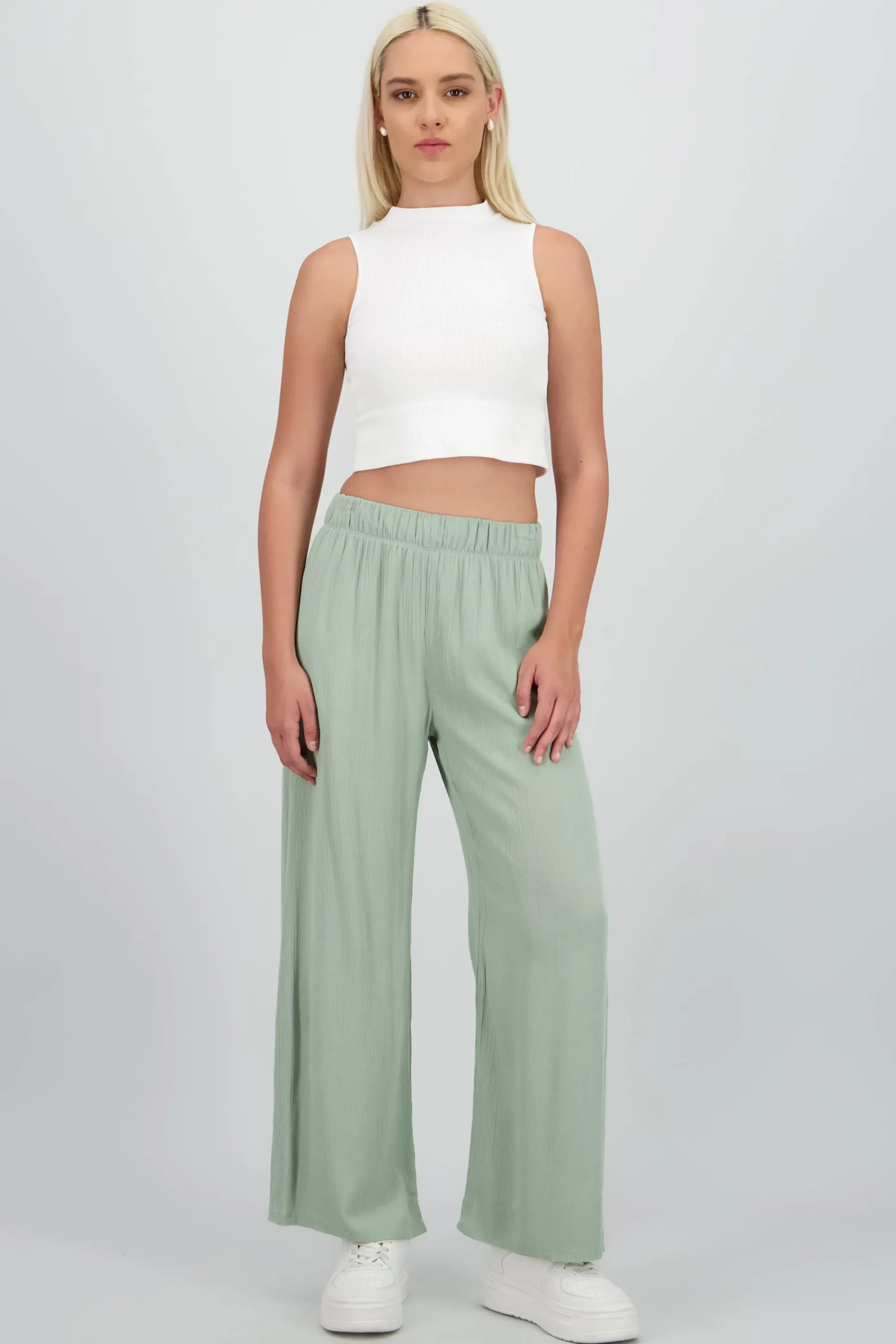 Shasa Wide leg pant with elastic wasitband