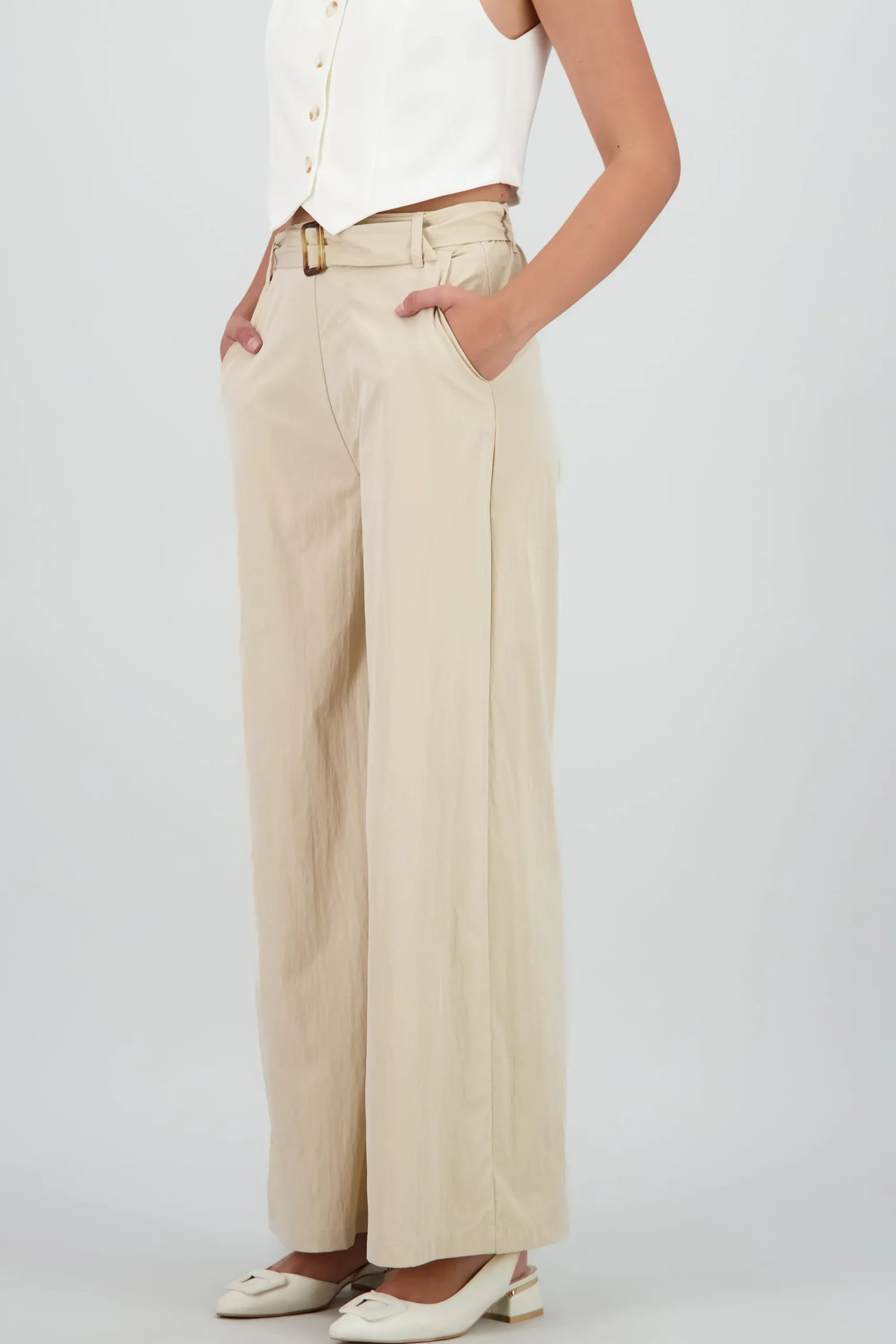 Shasa Wide Leg Pants with Belt