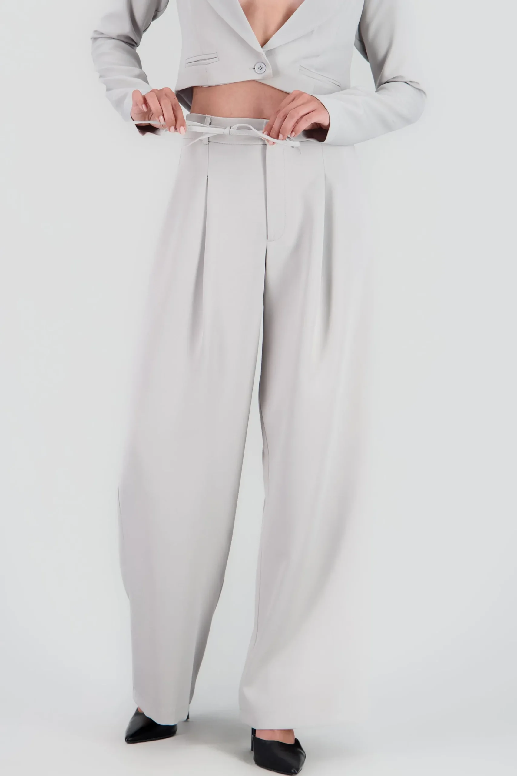 Shasa Wide Leg Pants with Bow Detail